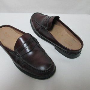 Bass Weejuns Vintage brown Leather mules penny loafers slides flats Size 7.5/7